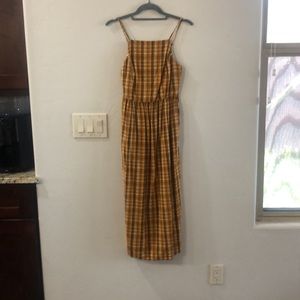Sleeveless Plaid Midi Dress